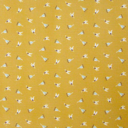 Gots Printed Cotton SPITY Mustard / Verdigris